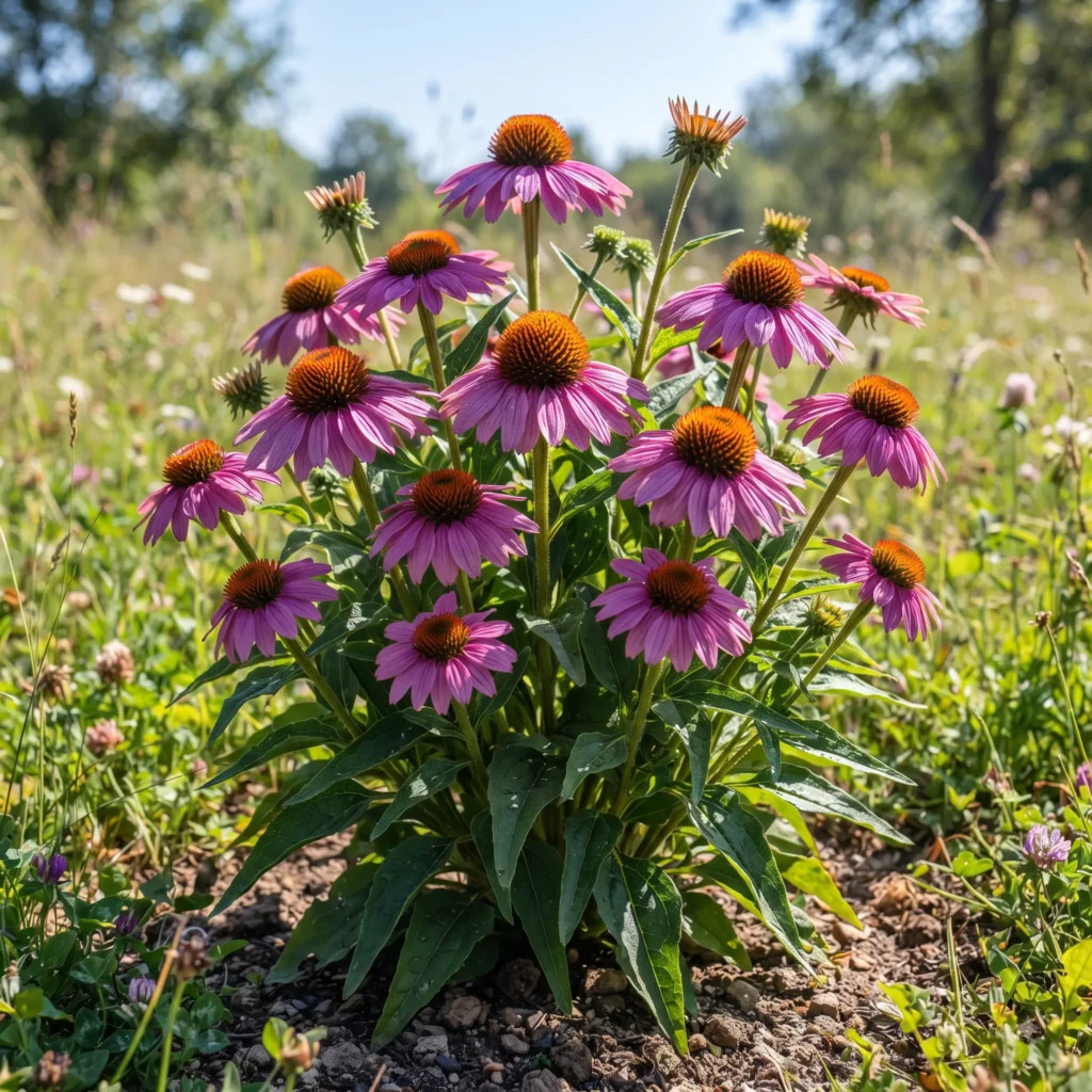 Blooming echinacea