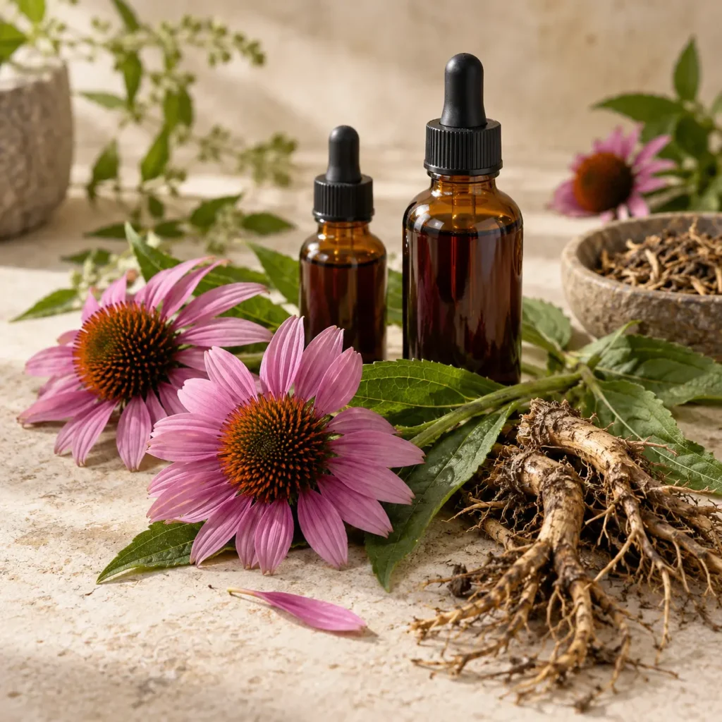 Echinacea extract in two bottles